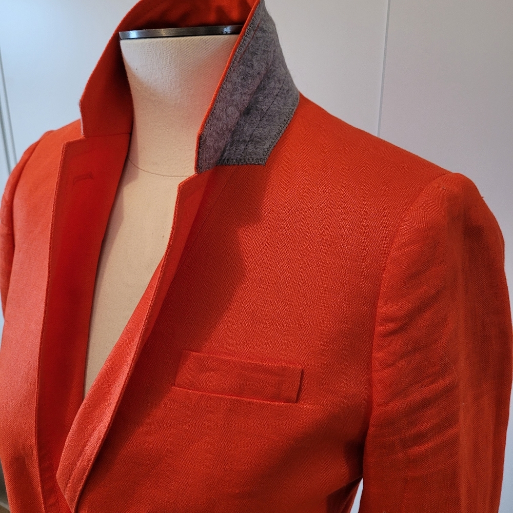 J Crew Classic red orange Schoolboy Blazer sz 4